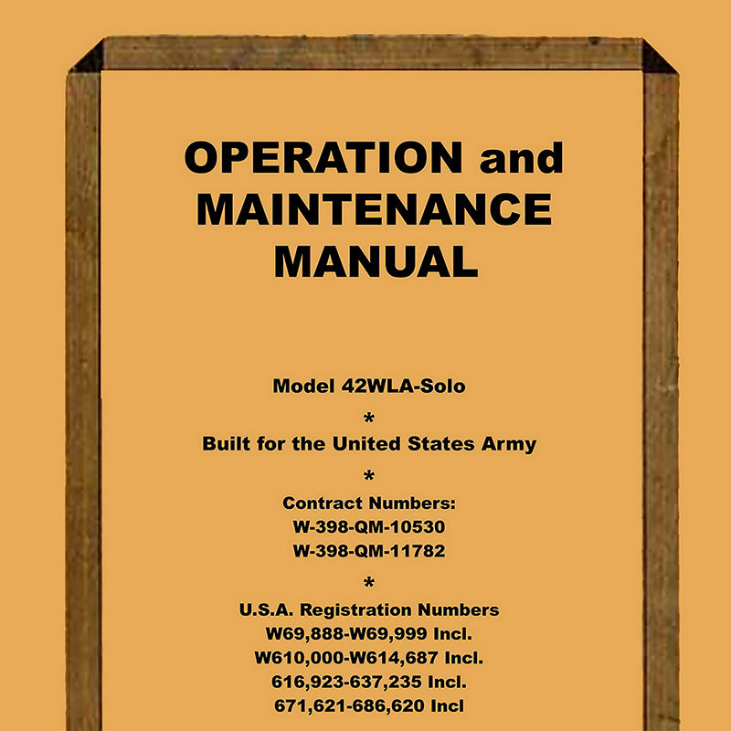 1942 WLA Solo Model Service Manual