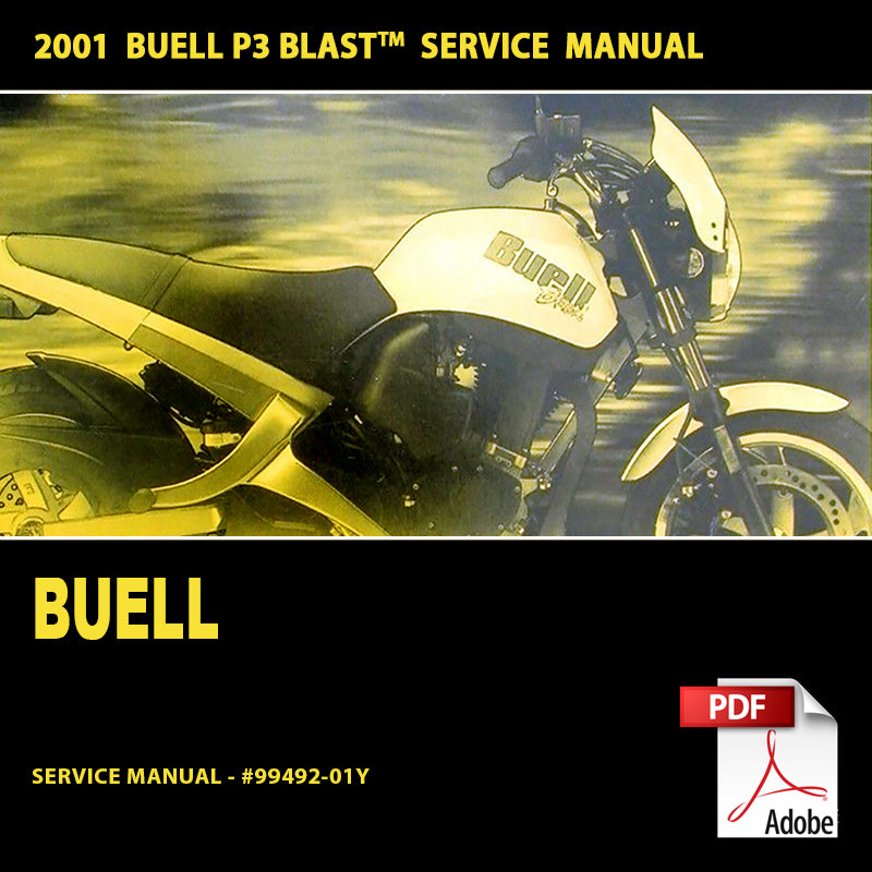 2001 BUELL P3 BLAST service manual cover with motorcycle image