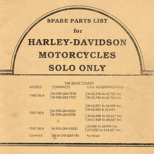1940-1942 WLA Solo Parts Catalog