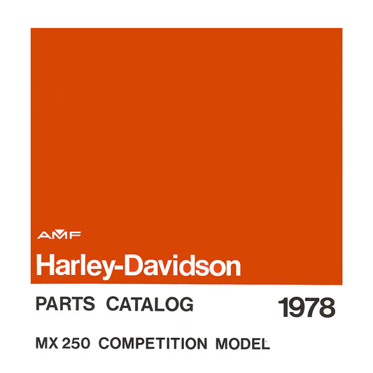 1978 MX 250 Parts Catalog #99458-78