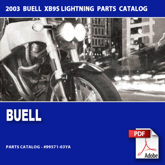 2003 Buell XB9S Lightning Models Parts Catalog #99571-03YA