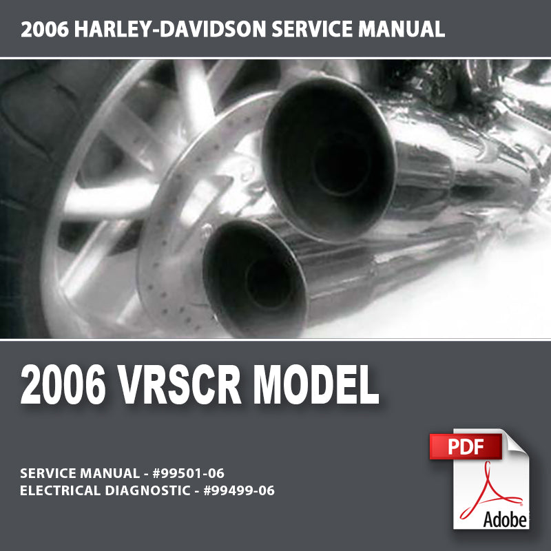 2006 Harley-Davidson VRSCR model service manual cover with motorcycle exhaust pipes.