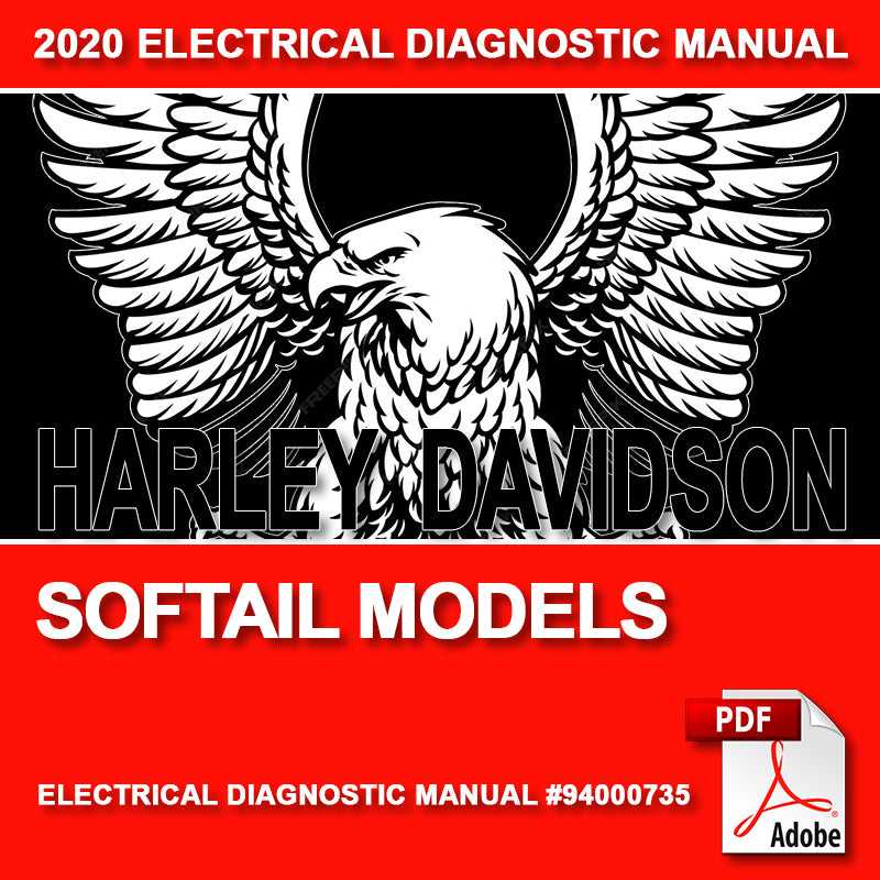 Harley Davidson electrical diagnostic manual cover with an eagle logo on a red background