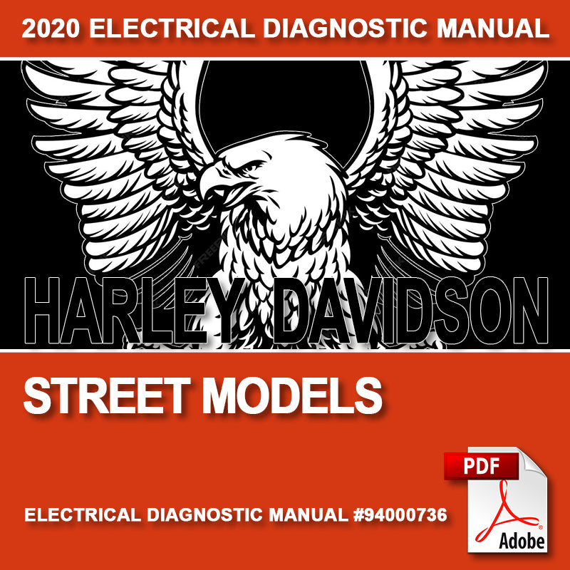 Harley Davidson Electrical Diagnostic Manual cover with eagle logo and Adobe PDF icon