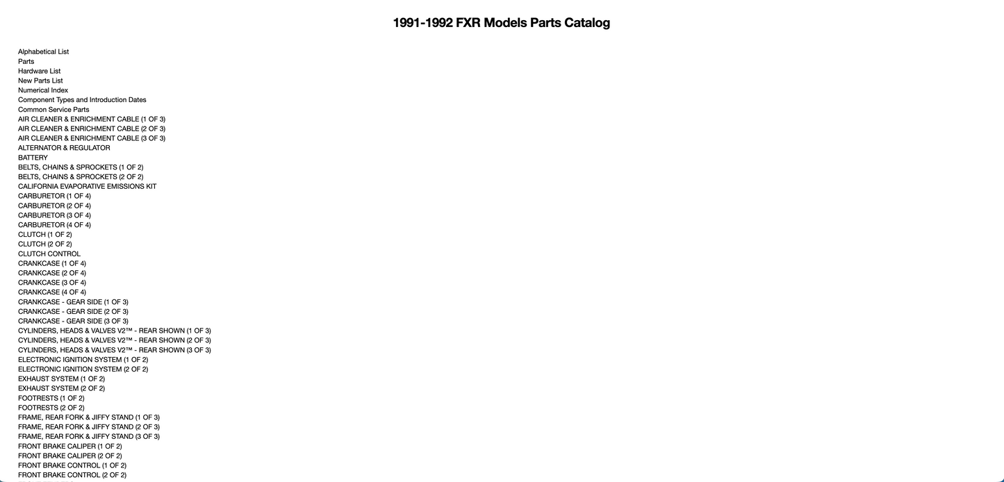 1991-2019 Harley Models Parts Catalogs for Workshops